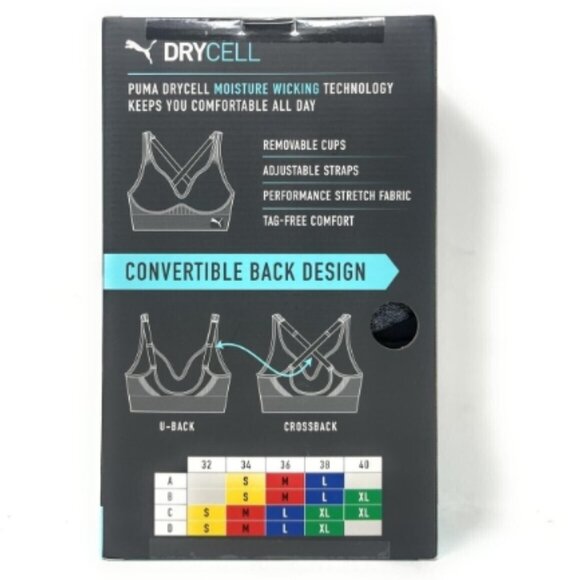 NWT Puma Womens Seamless Drycell Sports Bra 2 Pack Black White Size XL $60 JJJ48 - Picture 3 of 3
